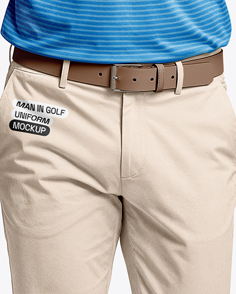 Man Wearing Golf Shirt and Chinos Mockup