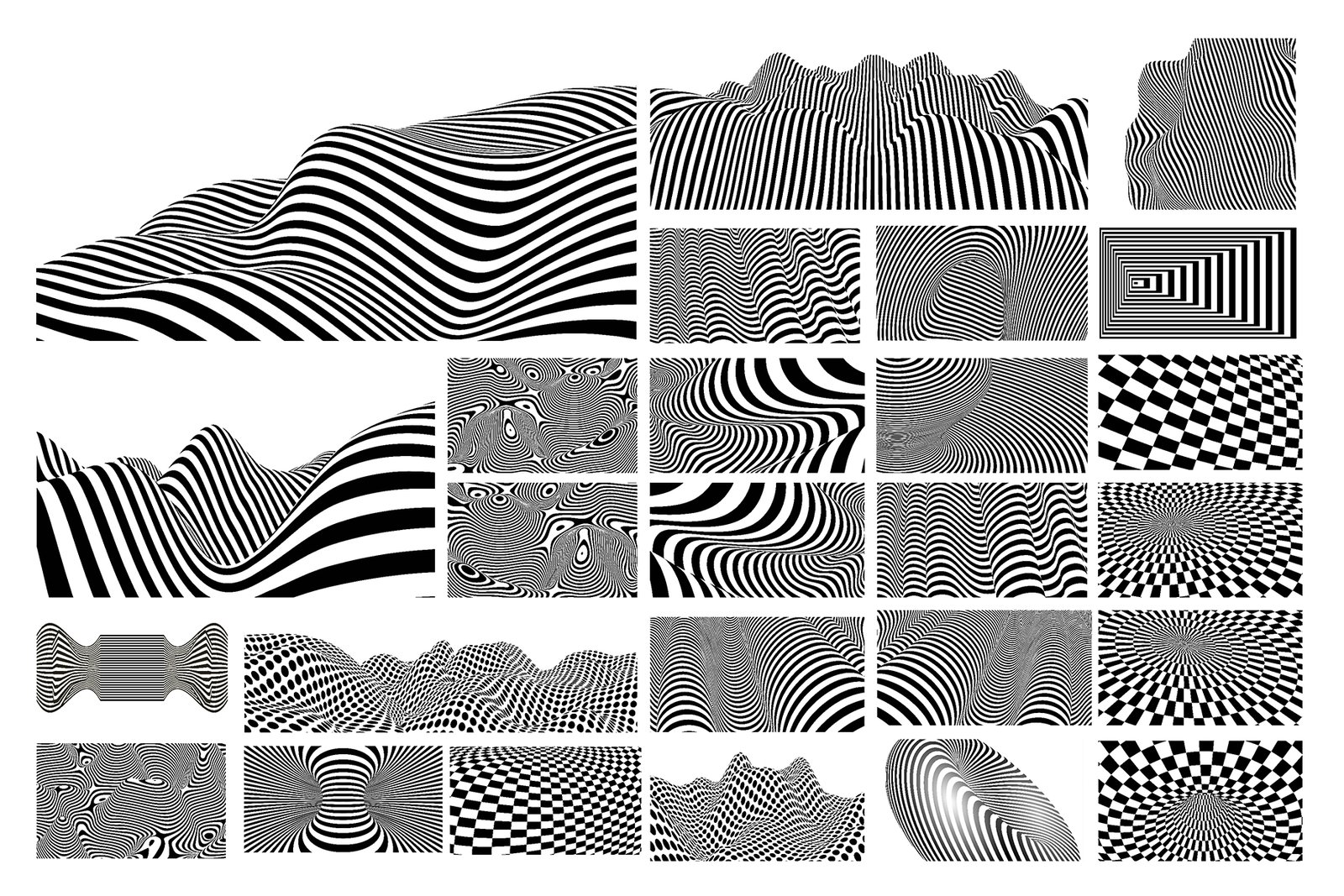 Op Art - Vector Backgrounds Bundle