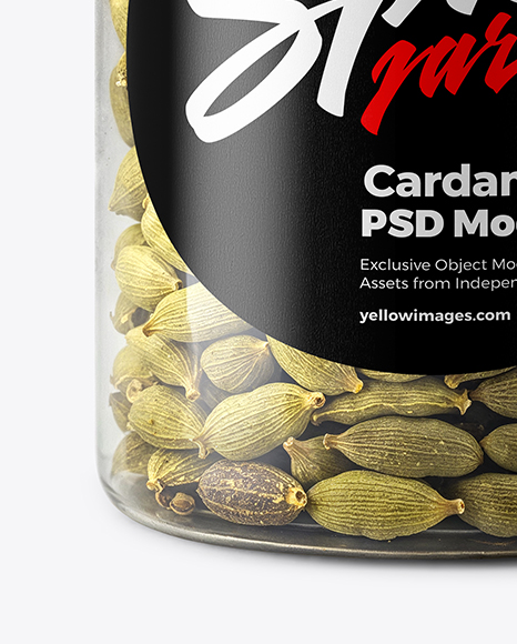Plastic Jar with Cardamom Pods Mockup