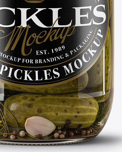 Сlamp Lid Glass Jar with Wholes Pickles Mockup