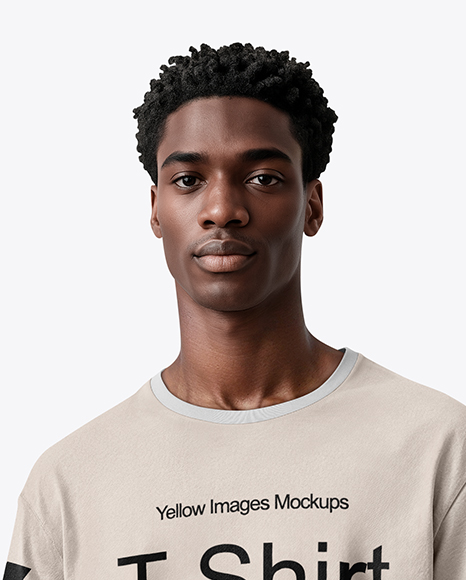 Man Wearing T-Shirt and Sweatpants Holding Duffle Bag Mockup