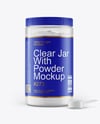 Clear Jar With Powder Mockup