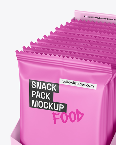 Small Display Box with Matte Snacks Mockup