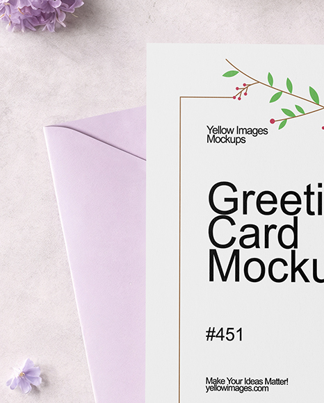 Greeting Card on Envelope Mockup