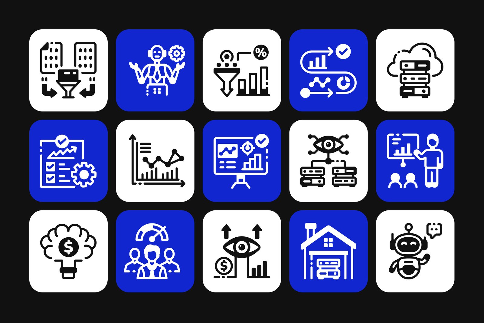 Business Intelligence Icon Set