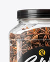 Square Plastic Jar with Star Anise Mockup
