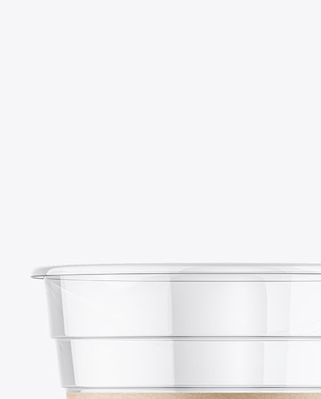 Clear Plastic Dessert Cup with Fork Mockup