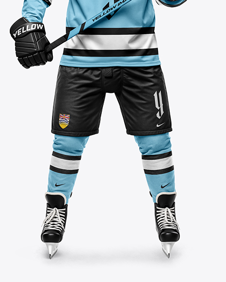 Man Wearing Full Ice Hockey Kit Mockup