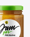 Glass Jar with Yellow Fig Jam Mockup