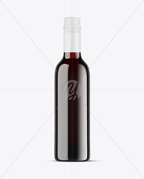 Antique Green Glass Red Wine Bottle Mockup