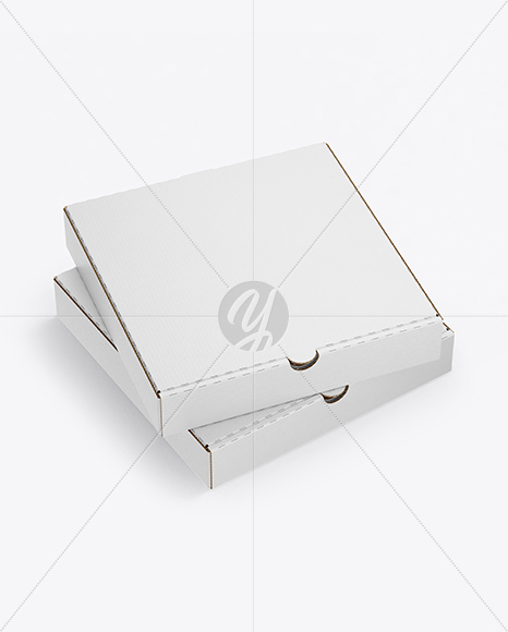 Two Cardboard Pizza Boxes Mockup