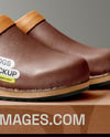 Pair of Clogs with Shoe Box Mockup