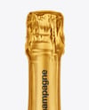 Green Glass Red Champagne Bottle Mockup
