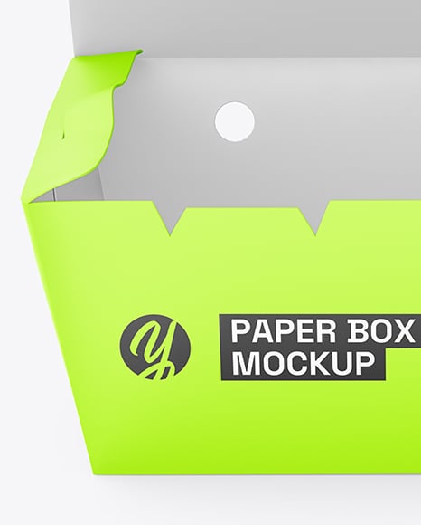 Opened Paper Food Box Mockup