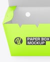 Opened Paper Food Box Mockup