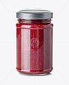 Glass Jar with Raspberry Jam Mockup
