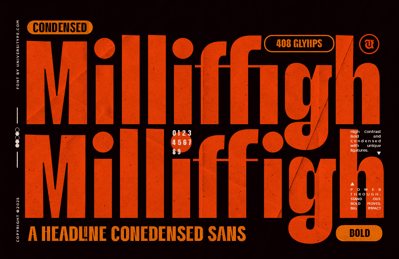 UT Milliffigh - A headline Condensaed Font
