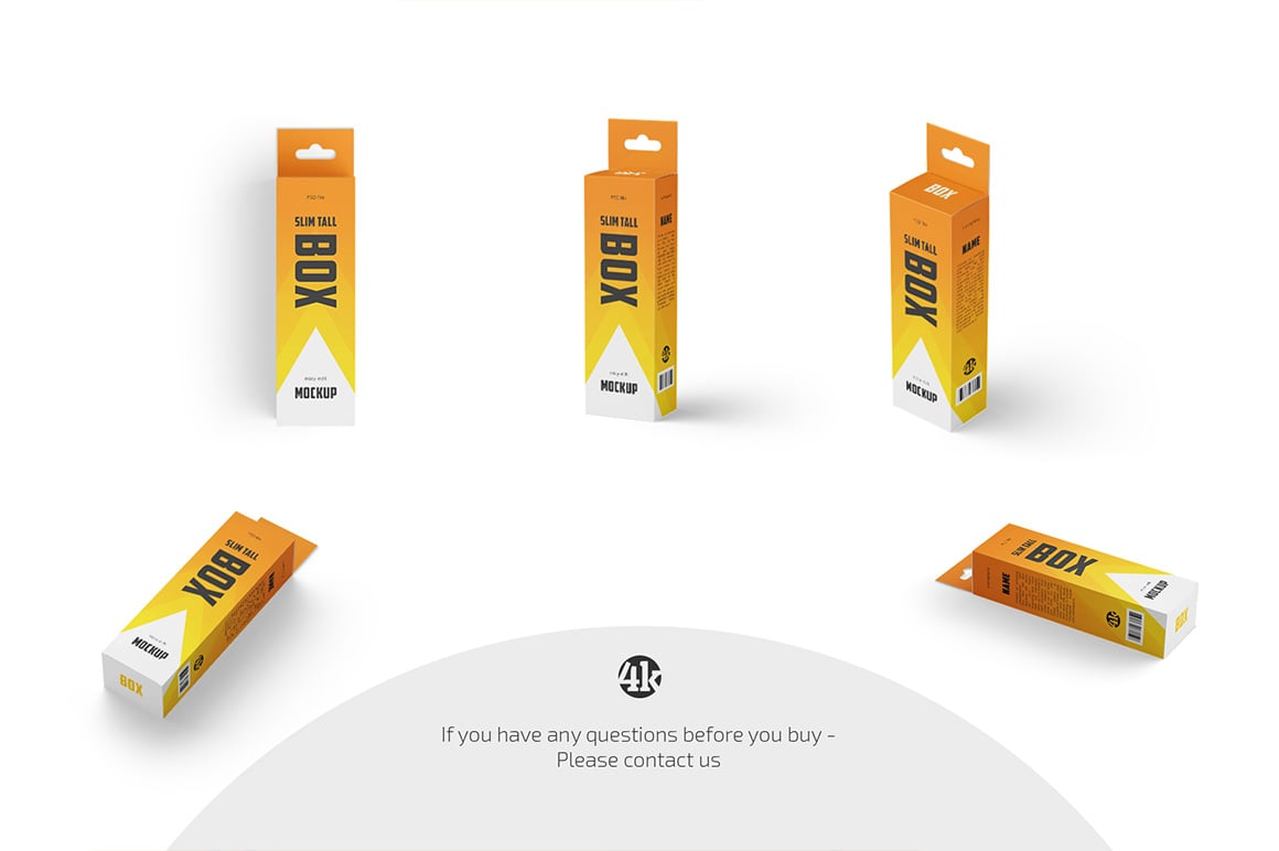 Slim Tall Box Mockup Set