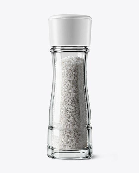 Coarse Sea Salt Jar with Grinder Mockup