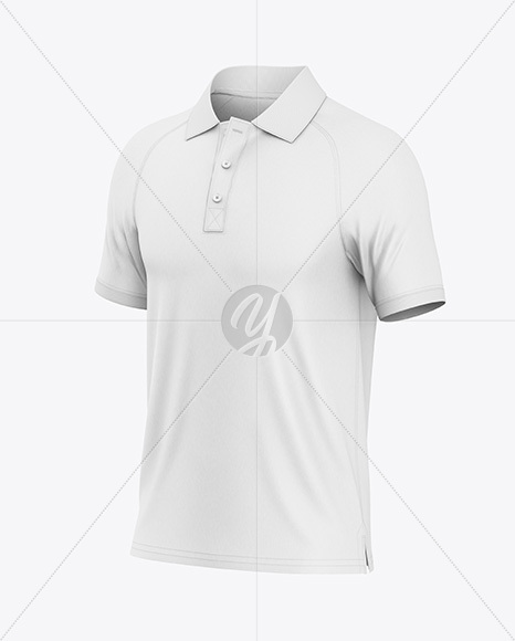 Men's Raglan Polo Shirt Mockup - Half Side View
