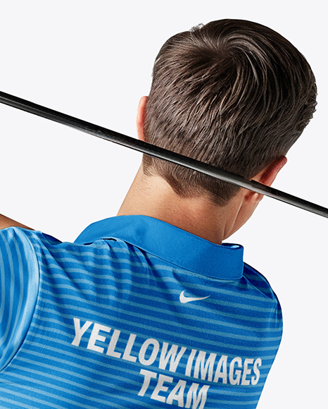 Man Wearing Golf Shirt and Shorts Mockup