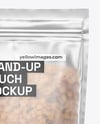 Frosted Stand-Up Pouch w/ Granola Mockup
