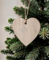 Wooden Heart Shaped Toy on Christmas Tree Mockup