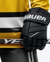 Man Wearing Full Hockey Kit Mockup