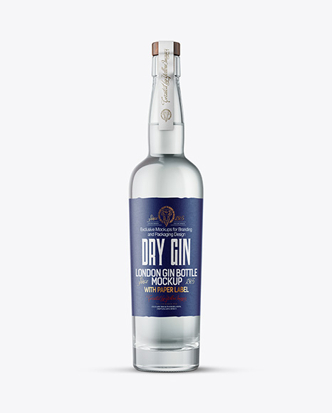 Tall Dry Gin Bottle Mockup - Gin+