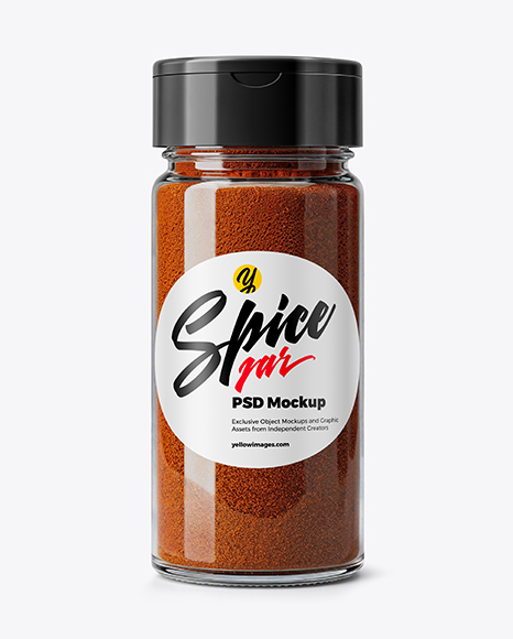 Spice Glass Jar with Smoked Paprika Mockup - Realistic mockups