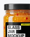 Glass Jar with Hot Pepper Jelly Mockup
