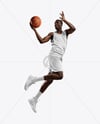 Afro-American Basketball Player Wearing Full Basketball Uniform Mockup