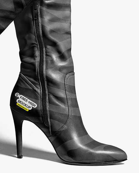 Pair of High-Knee Boots on Women's Legs Mockup