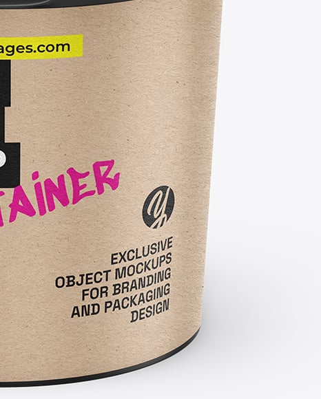 Matte Plastic Bucket with Handle Mockup
