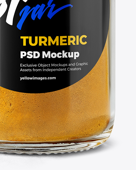Glass Spice Jar with Turmeric Mockup