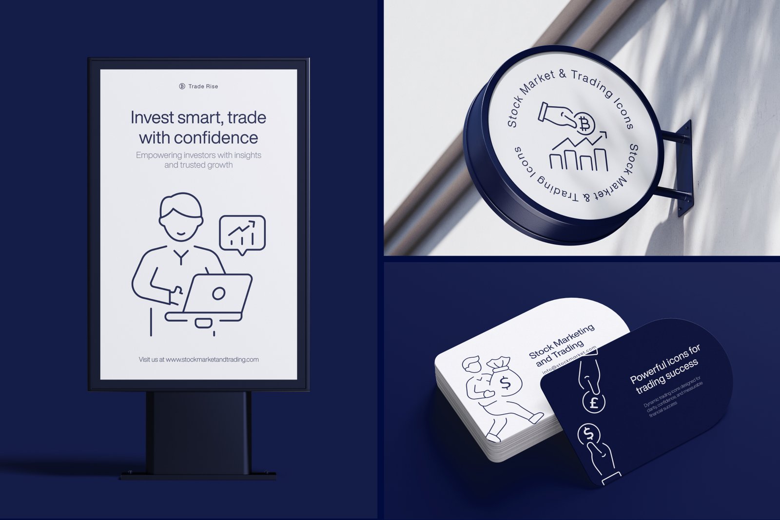 Stock Market and Trading Icon Set