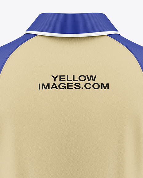 Men's Raglan Polo Shirt Mockup - Back View
