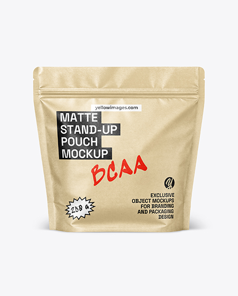 Kraft Stand Up Pouch Mockup - Premium PSD Mockups