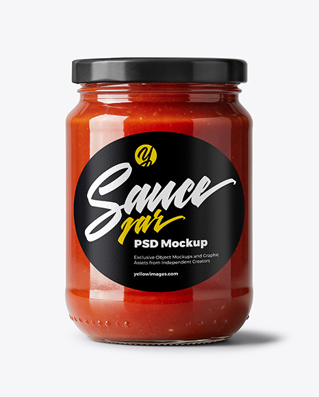Glass Jar with Tomato Paste Mockup - Tomato paste mockup
