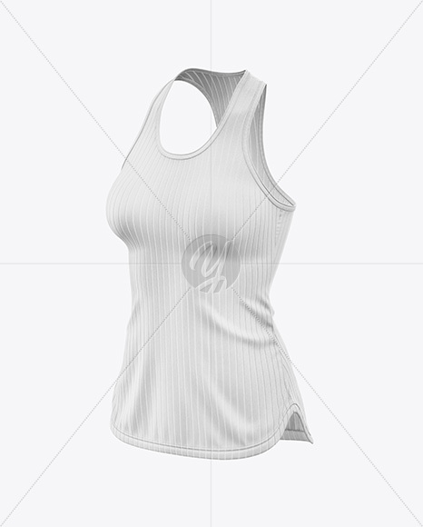 Women's Ribbed Tank Top Mockup - Half Side View