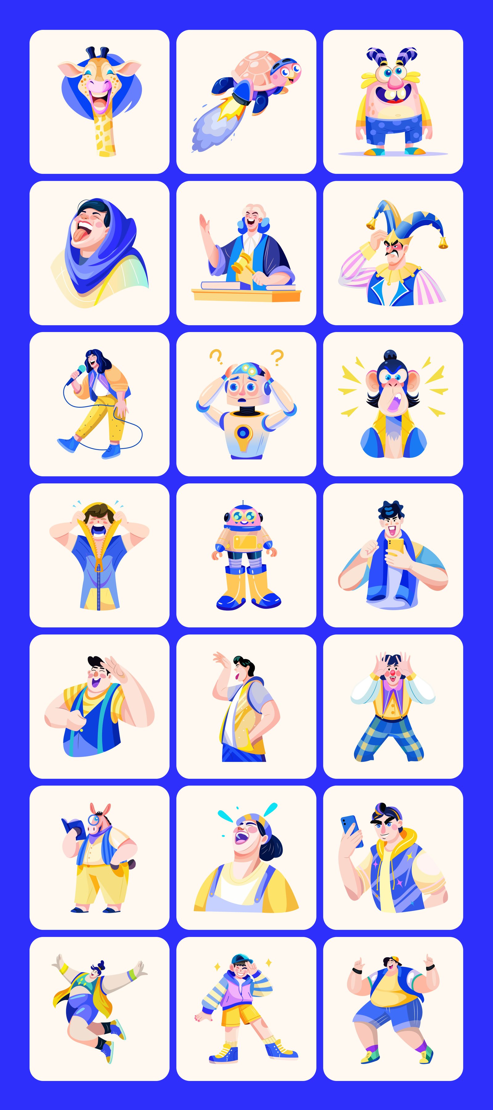 Funny and Silly Character Illustrations