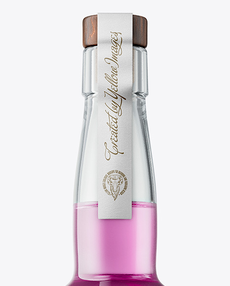Tall Clear Glass Liquor Bottle Mockup