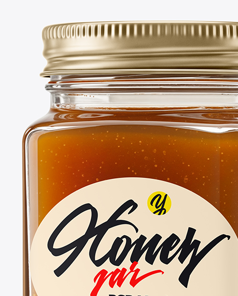 Square Glass Jar with Manuka Honey Mockup