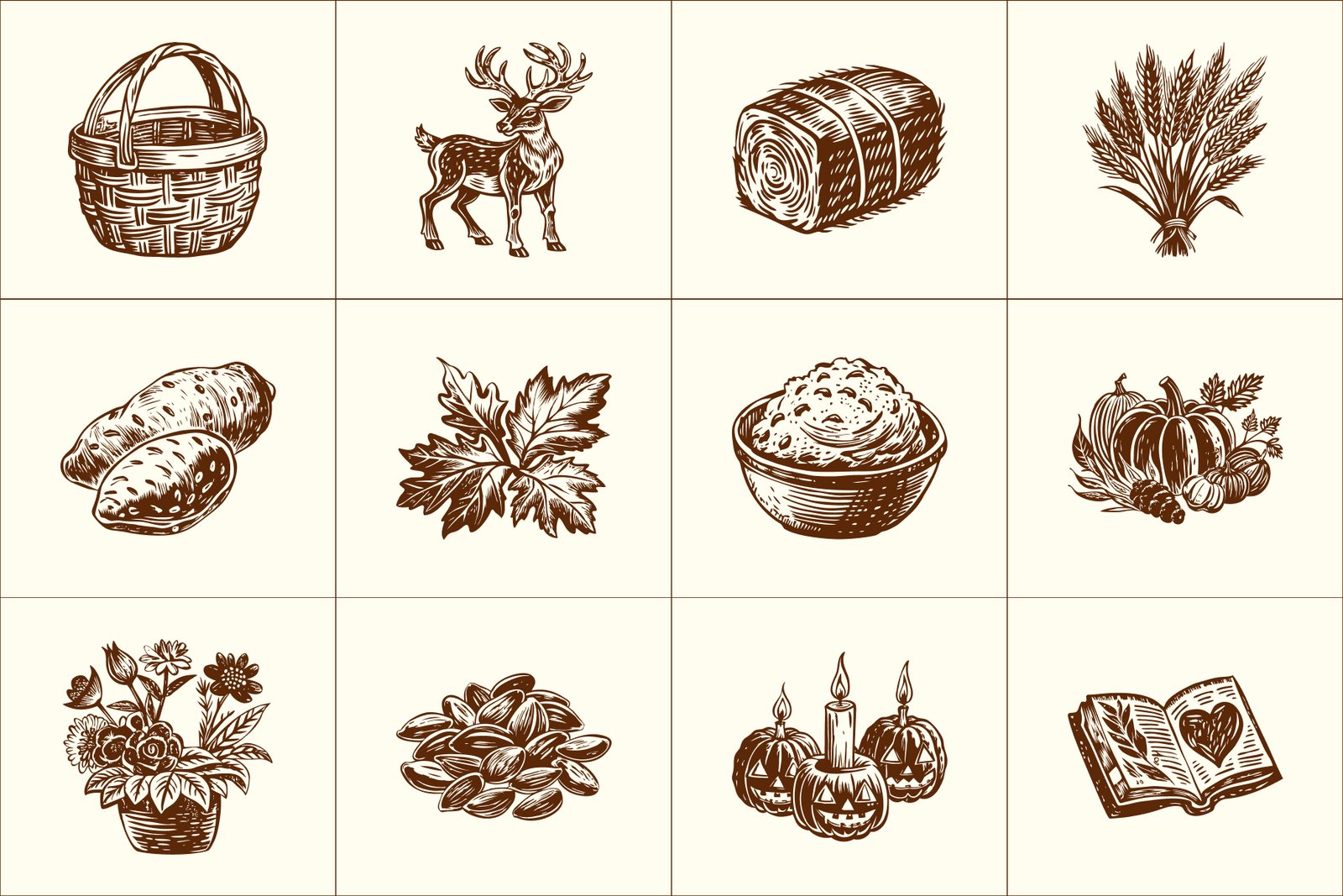 Vintage Thanksgiving Art Set