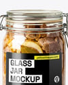 Glass Jar with Clamp Lid Filled Stewed Meat Mockup