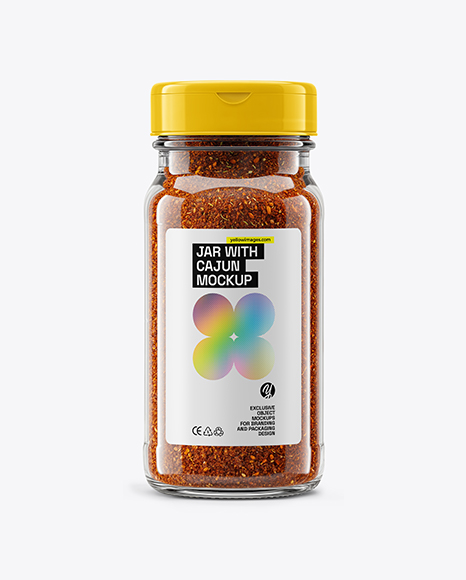 Glass Jar with Cajun Seasoning Mockup