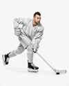 Man Wearing Full Ice Hockey Kit Mockup