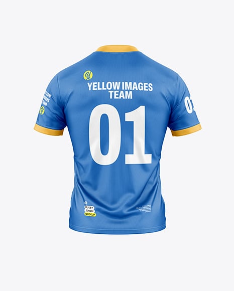 Crew Neck Rugby Jersey Mockup - Back View