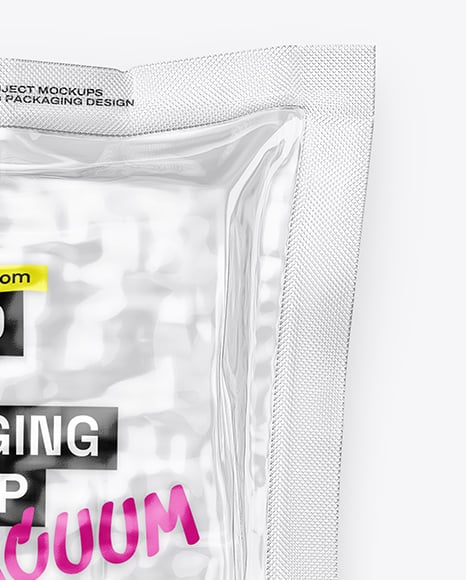 Clear Plastic Flow-Pack with Minced Meat Mockup