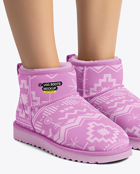 Pair of UGG Boots on Woman's Legs Mockup